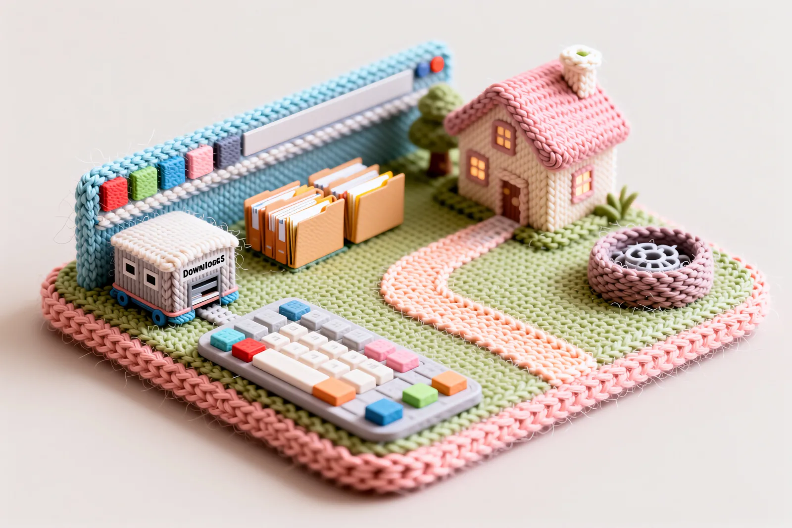 Knitted desktop world